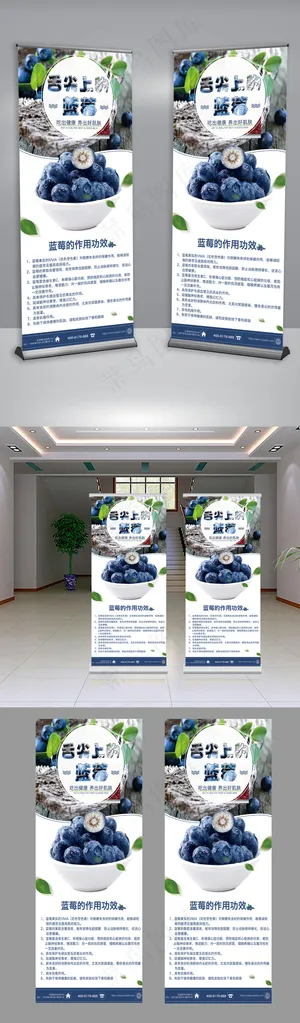 新鲜天然蓝莓水果超市促销宣传展架