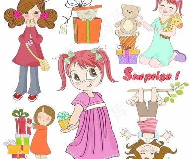 卡通小女孩图片