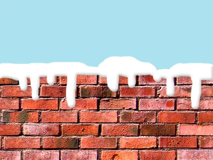 雪墙 雪堆 砖墙