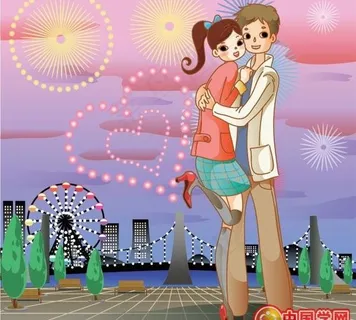 2款韩国风格情人节卡通插画矢量素材