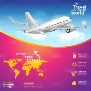 天空翱翔飞机素材矢量图
