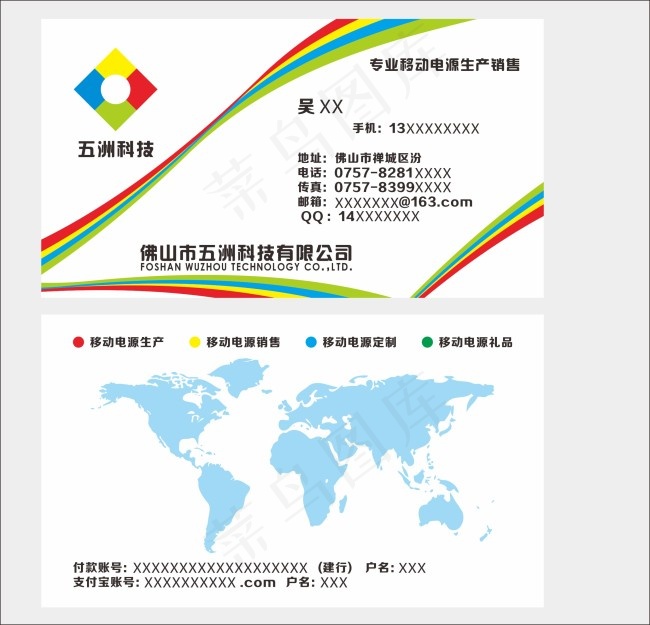 地图名片cdr矢量模版下载
