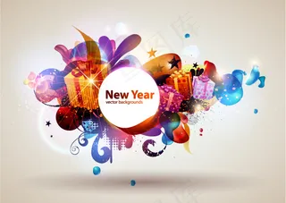 矢量2丰富多彩的圣诞礼物