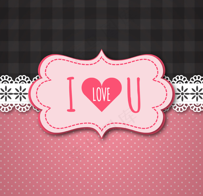 精致水玉点情人节贺卡矢量素材