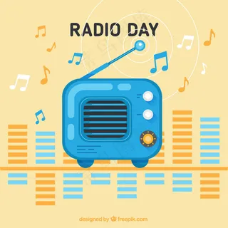 复古收音机时代背景的可爱风格