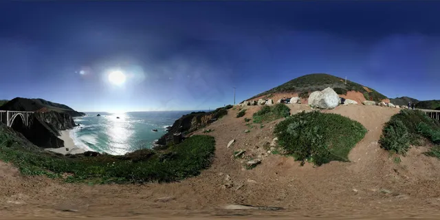 海边山峰美景图片