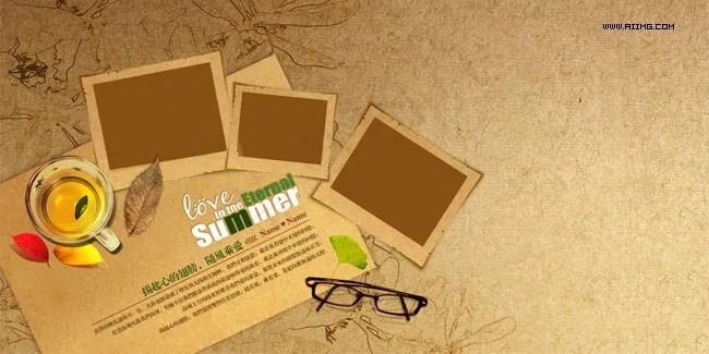 简约宁静的相片模板(3900X1950(DPI:130))psd模版下载