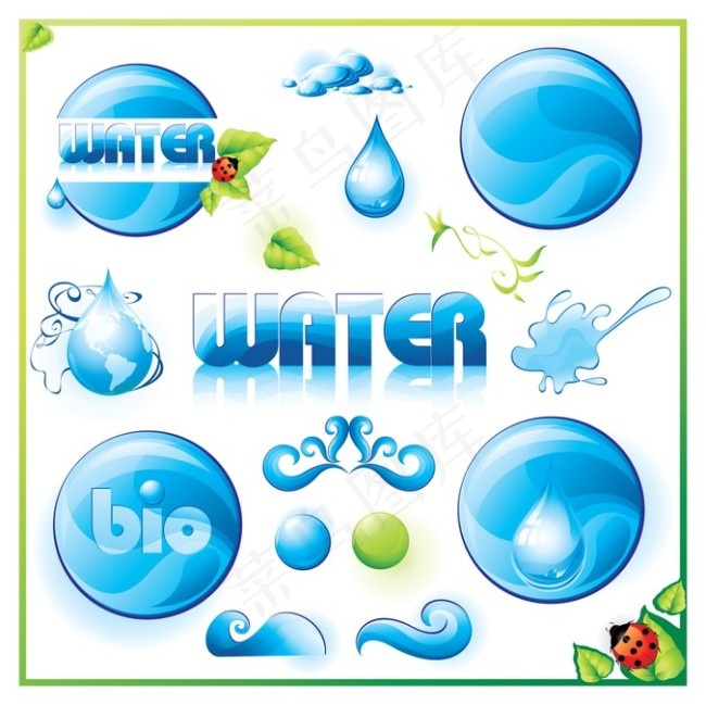 水滴矢量图ai矢量模版下载
