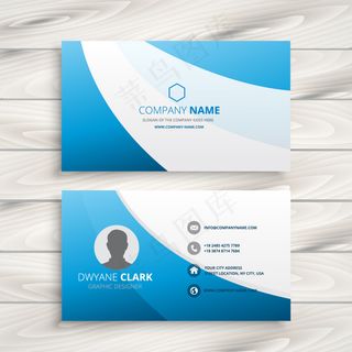 简约蓝色商务名片