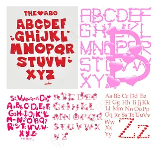 心形英文字母矢量素材