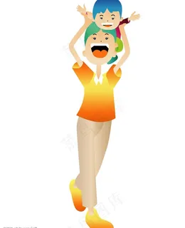 卡通人物父子图片