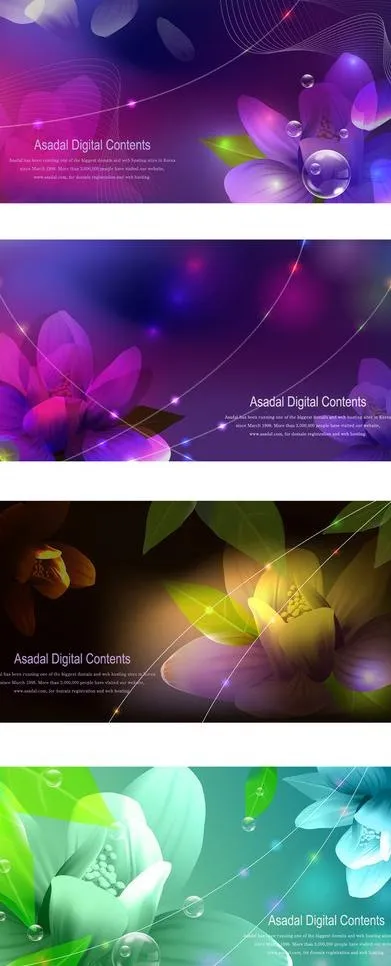 梦幻花纹ai矢量模版下载
