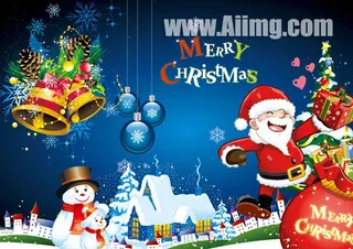 圣诞老人雪人铃铛psd素材