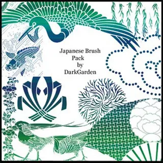 日式古典花纹笔刷素材