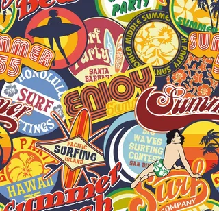 夏日旅游标签图片