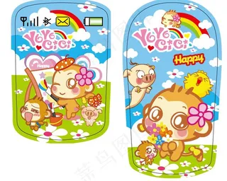 悠嘻猴手机不干胶图片