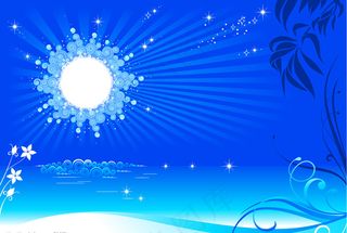 蓝色花纹背景矢量图下载