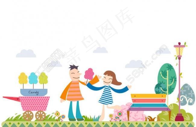 春天约会图片ai矢量模版下载