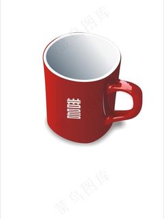 矢量红色咖啡杯图图片