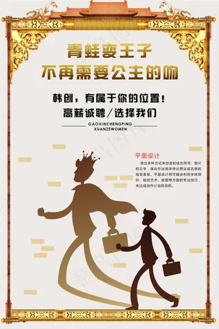 2017创意简洁招聘海报模板