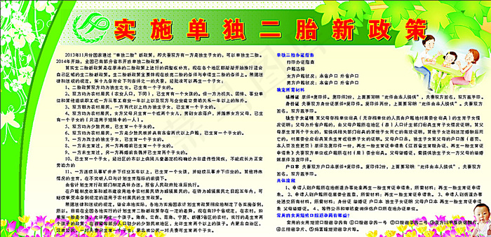计划生育二胎宣传展板图片cdr矢量模版下载