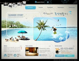 度假酒店网站PSD模板下载