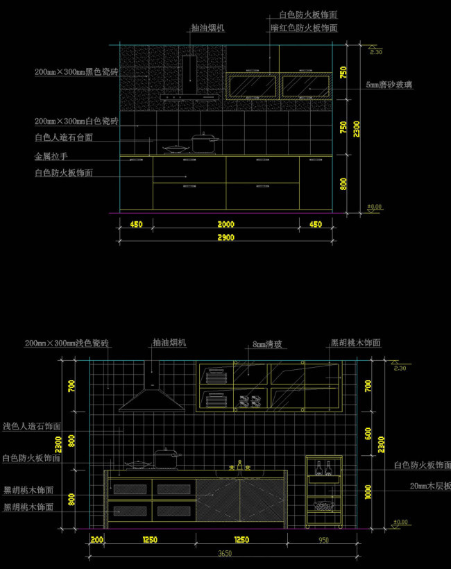 厨房室内cad图纸