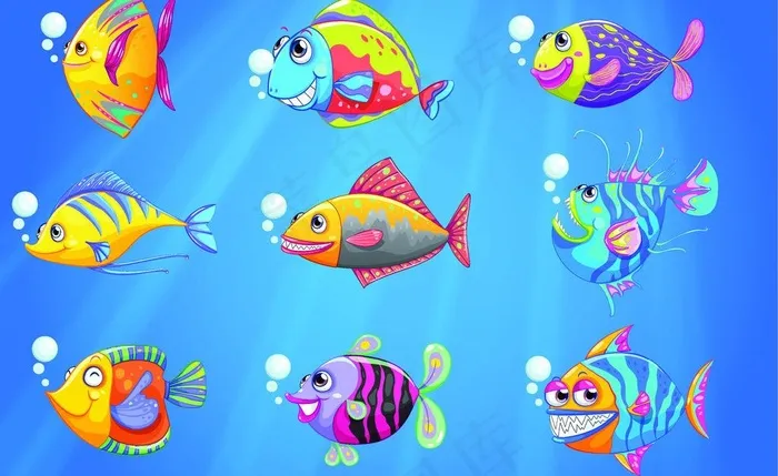 海洋生物图片eps,ai矢量模版下载