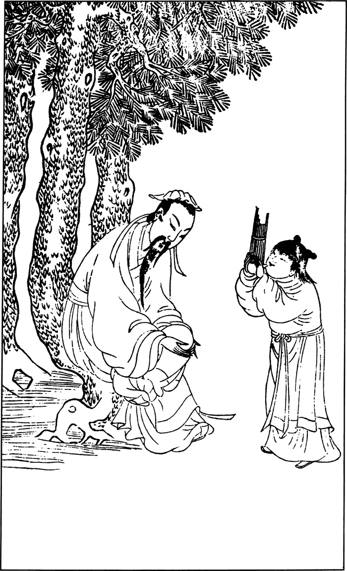 中国风古人物生活线稿158