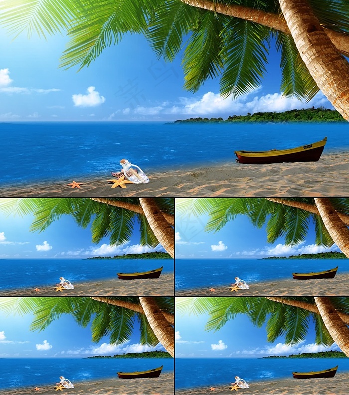 沙滩海洋风景视频LED