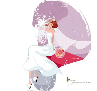 拿鲜花的时尚新娘图片 拿鲜花的时尚新娘图片