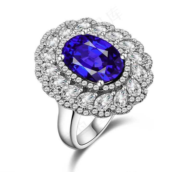 蓝宝石戒指图片