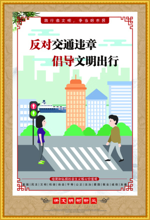 反对交通违章文明海报