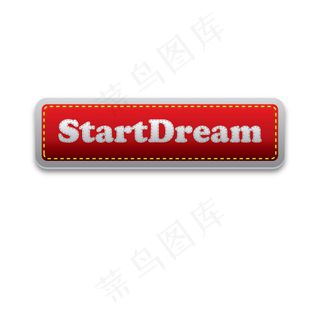 仿针线缝制效果的红色按钮