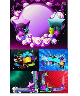 动感潮流花纹素材