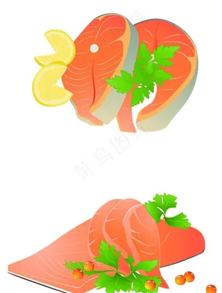 卡通三文鱼矢量图图片