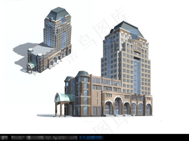 欧式风格商品楼建筑模型