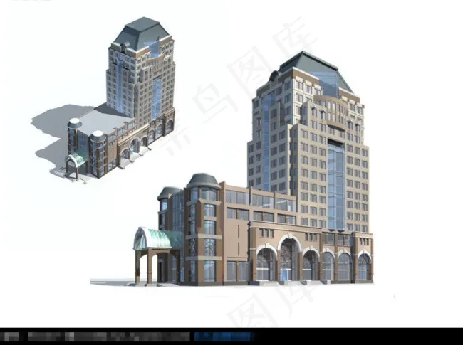 欧式风格商品楼建筑模型