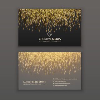 时尚金色光晕商务名片矢量素材