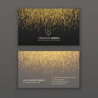 时尚金色光晕商务名片矢量素材