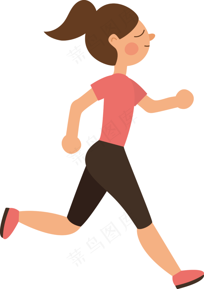 奔跑人物卡通形象剪影高清素材png