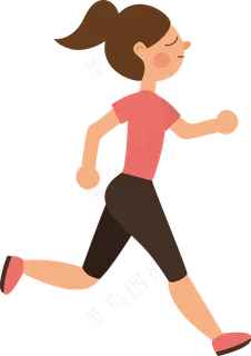奔跑人物卡通形象剪影高清素材png