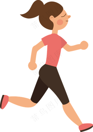 奔跑人物卡通形象剪影高清素材png
