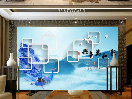 山水国画风水画电视背景墙装饰画