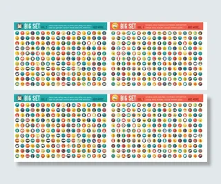 时尚生活圆形图标设计