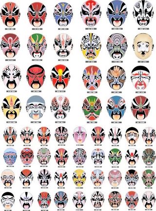 金典京剧矢量脸谱