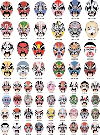 金典京剧矢量脸谱