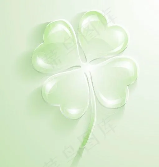 水晶四叶草ai矢量模版下载