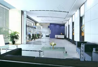 公司等待区3d模型免费下载,