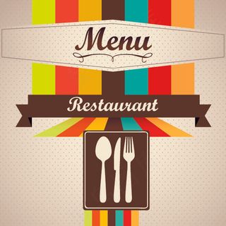 矢量彩色花纹西餐菜谱封面背景素材